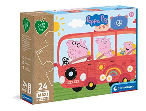 Image of Clementoni 24221 Peppa Pig Play for Future Pig-24 Maxi Pieces-Jigsaw Kids Age 3-100% Recycled Materials-Made in Italy, Cartoon Puzzles, Multicoloured