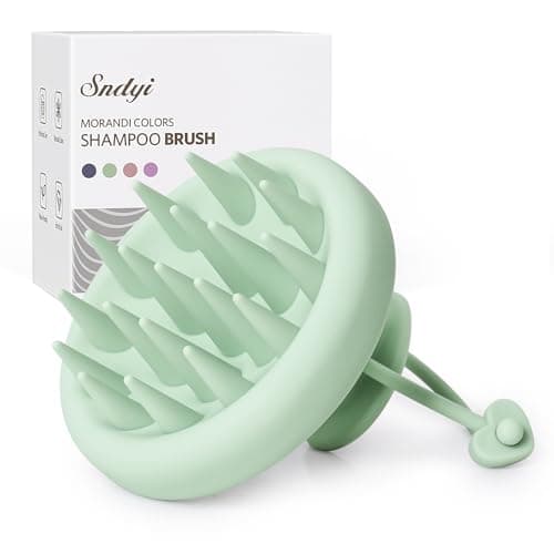 Image of Sndyi Silicone Scalp Massager Shampoo Brush, Scalp Brush for Hair Growth and Head Massage, Scalp Scrubber/Exfoliator for Dandruff Removal, Silicone Hair Scalp Massager, Wet & Dry Use, Fir Green
