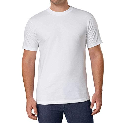 Image of Kirkland Men's Crew Neck White T-Shirts (Size: Medium /Pack Of 6)