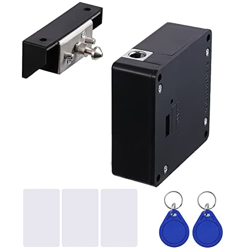 Image of Homello RFID Lock Electronic Cabinet Lock with USB Cable - Hidden DIY Lock for Wooden Cabinet Drawer Locker Cupboard Gun Box with 5 Key Cards/Fobs