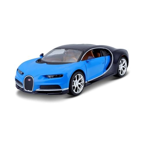 Image of Maisto BUGATTI CHIRON Super Car Model Kit - 1:24 Scale - Build-It-Yourself Die-Cast Model Car Kit - 1:24 Scale, Blue