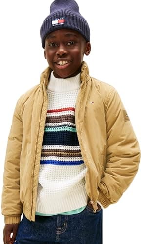 Image of Tommy Hilfiger Boys ESSENTIAL PADDED JACKET KB0KB09852 BEIGE (Dark Dune) 4 Years