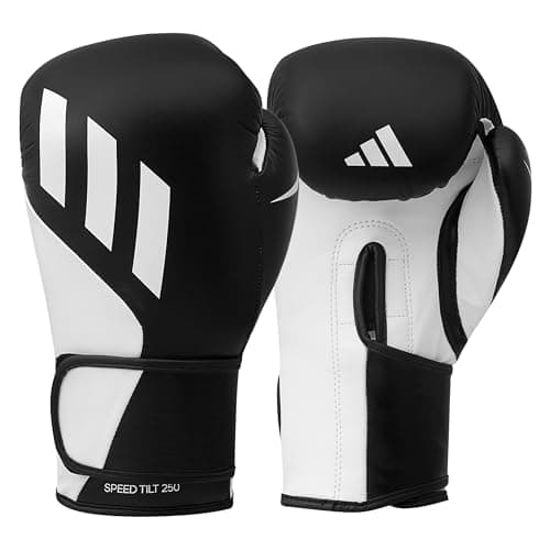 Image of adidas Speed TILT 250 - with New Tilt Technology - for Men, Women, Unisex - for Boxing, Punching Bag, Kickboxing, MMA, and Training - (Black/White, 8oz)