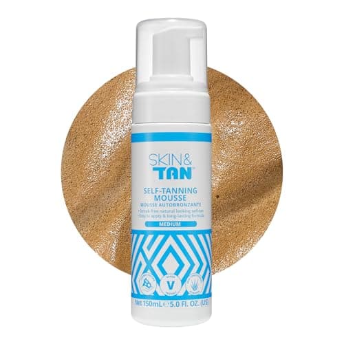 Image of Skinny Tan Gradual Tanning Mousse – Medium Self Tan Mousse for a Natural Glow – Lightweight Easy to Apply Streak-Free, Even Finish 150 ml