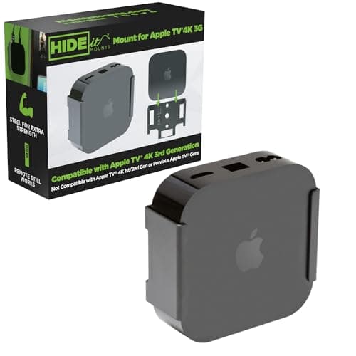 Image of HIDEit Mount for Apple TV 4K 3rd Generation - American Company - Patented Steel Mount for Apple TV 4K 3rd Gen