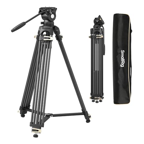 Image of SmallRig AD-01S Video Tripod, 74" Heavy Duty Tripod with Pan and Tilt Fluid Head, Dual-Mode Quick Release Plate, Load up to 13.2lb / 6kg for DSLR, Camcorder, Cameras - 4686