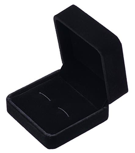 Image of POKOFO Small Dark Classic Velvet Cufflink Box Case (Black)