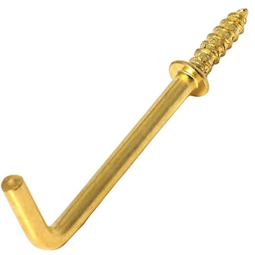 Image of 32MM Brass Shouldered Straight Cup Hook Dresser Screw Large - 20 Pack