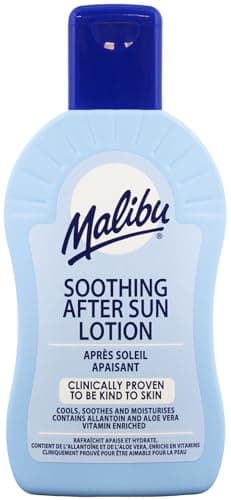 Image of Malibu Sun After Sun Soothing Moisturising Lotion, Cooling & Hydrating with Aloe Vera, Vitamin E & Allantoin, After Sun Moisturiser for Sun-Exposed Skin, Original, 200ml