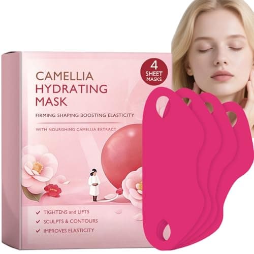 Image of 4Pcs Deep Collagen V Lifting Gel Mask,Neck&Chin Mask for Sculpting&Slimming,Silicone Collagen Tape with Hyaluronic Acid,Moisturizing,Anti-Aging&Breathable,V-Line Lifting Face Wrap,Double Chin Care