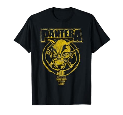 Image of Pantera Official Out Of The Darkness T-Shirt - Women's, Black, Small, Solid, Short Sleeve, Crew Neck, Classic Fit, Casual, Music Fans, Pantera Fans, and their Families