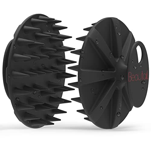 Image of BEAUTAIL Hair Scalp Massager Shampoo Brush, Soft Silicone Head Care Scrubber and Exfoliator for Dandruff Removal and Hair Growth, Washing Hair Scrub Brush for Women Men Pet, 1 Pack, Black