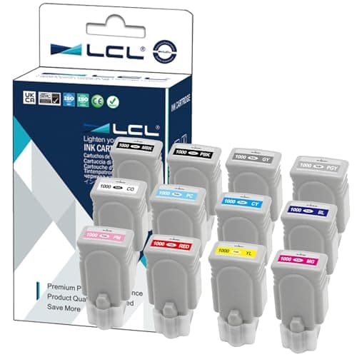 Image of LCL PFI-1000 Ink Cartridge Replacement for Canon PFI-1000 for Canon imagePROGRAF PRO-1000 (12PK MBK PBK C M Y R GY B PGY PC PM CO)