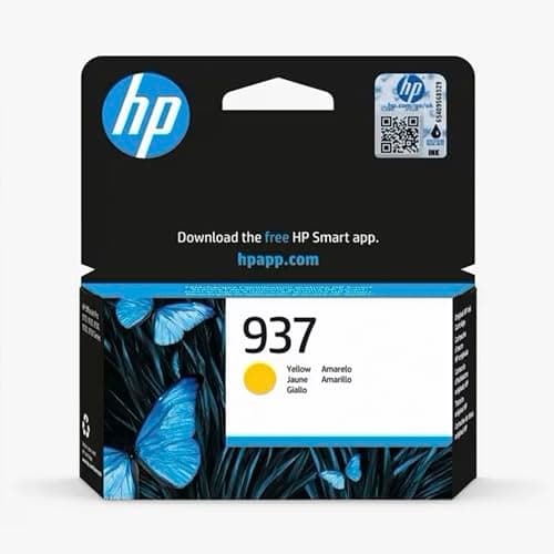 Image of HP 937 Yellow Original Ink Cartridge - Works OfficeJet Pro 9120e, 9122e, 9125e, 9130e, 9132e, 9135e, 9720e, 9730e Printers
