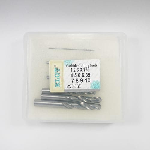 Image of KLOT 12pcs Solid Carbide Stub Drill Bit Set (1mm-10mm) Industrial Grade High Precision 2-Flute Twist Straight Shank for Metal Working