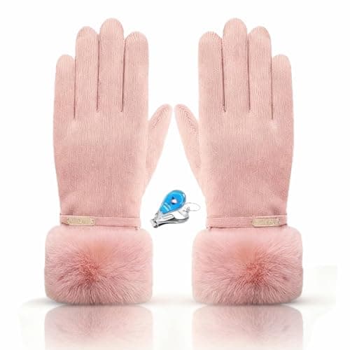 Image of WITERY Ladies Winter Fluffy Gloves Women Touch Screen Gloves with Fleece Lined & Plush Cuff Girls Thermal Warm Mittens for Skiing Cycling Outdoor UK