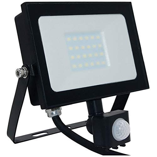 Image of Phoebe LED Floodlight 20W Atlas-Mini PIR Sensor IP65 (100W Equivalent) 4000K Cool White Black 1500lm Floodlights Security Motion External Outdoor Auto Weatherproof Light