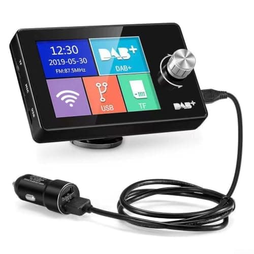 Image of Bulevisiter Car DAB+ Digital Radio Adapter with 2.8" TFT Display, BT Music, FM Transmitter, MP3 Player, TF Card Slot, AUX-OUT for Vehicles