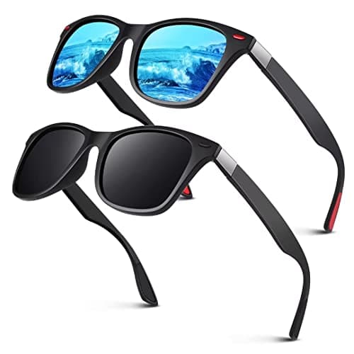 Image of LINVO Polarised Sunglasses Mens Womens,Retro Dark Shades 100% UV400 Protection For Driving Fishing Running Cycling Golf