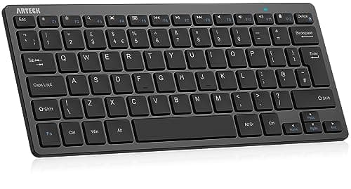 Image of Arteck Ultra-Slim Bluetooth Keyboard Compatible with iPad 10.2-inch/Air/ 9.7-inch/Pro/Mini, iPhone and Other Bluetooth Enabled Devices Including iOS, Android, Windows, Black