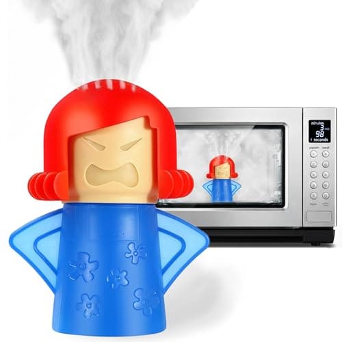 Image of Microwave Cleaner Angry Mama Oven Steam Cleaner Odor Absorber Easily Cleans the Crud in Minutes,Blue