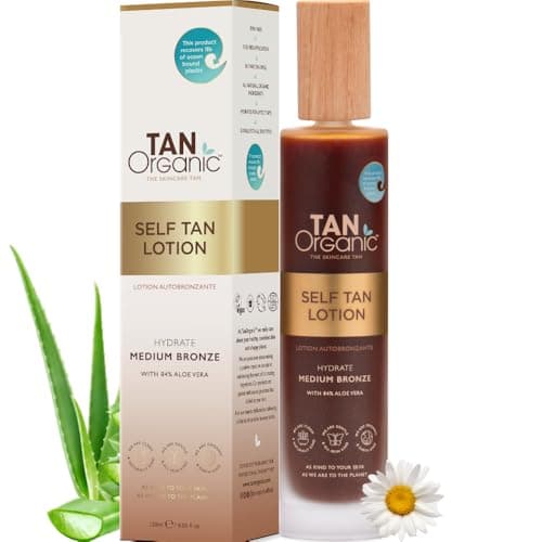 Image of TanOrganic Self Tanning Lotion 100ml | Natural Organic Fake Tan for Face & Body | Vegan Streak-Free Self Tan with Aloe Vera & Argan Oil