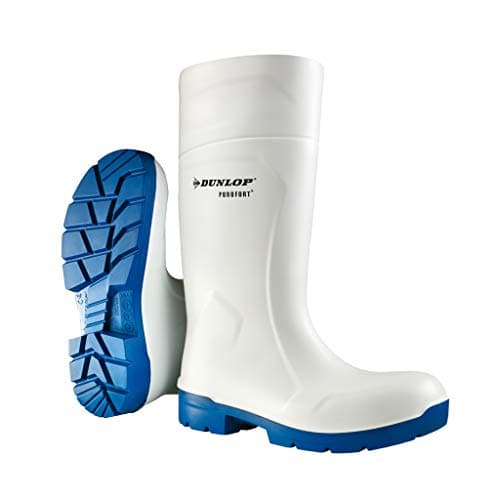 Image of DUNLOP Purofort FoodPRO - Unisex Multigrip Safety Waterproof Work Boots, White, Antistatic and Slip-Resistant Wellies with Steel Toecap for Outdoor and Food Processing Industry - EU41, UK7