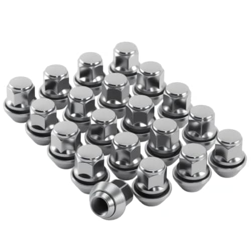 Image of M12x1.5 Lug Nuts Chrome M12-1.50 Acorn 12x1.5 Taper Washer 19mm Hex Set of 20 for Ford Alloy Wheels Fit with Ford Escort Fiesta Focus Fusion Kuga