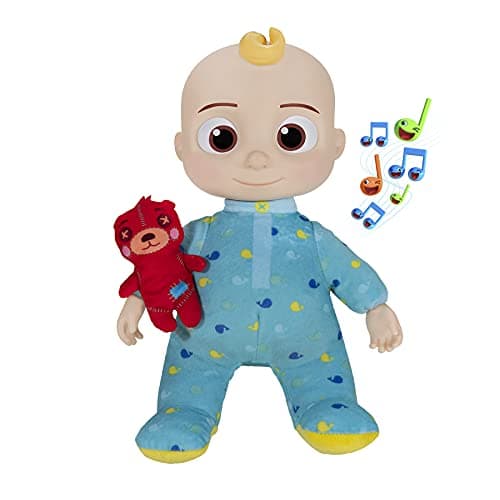Image of CoComelon CMW0146 Musical Bedtime JJ Doll, Plush Friend with Music and Teddy, Official German Language Version, Toy from 18 Months Onwards