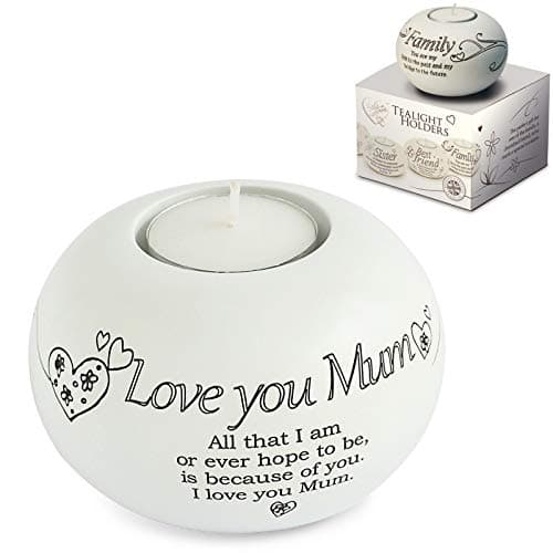 Image of Said with Sentiment 7330 Sentiment Tealight Holder Love You Mum