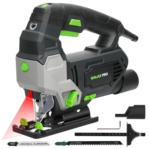 Image of GALAX PRO Jigsaw, 800W 3000 SPM Jig Saw Tool, Max ±45° Bevel Cutting Angle, 6 Adjustable Speeds, 4-Position Orbital Action,Laser Guide, Max Cutting Capacity: 100mm Wood, 10mm Metal