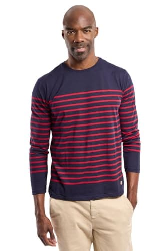 Image of Armor Lux Men's Marinière Port-Louis Héritage Homme Long Sleeve Top Not Applicable, Blue (455 Navire/Braise 455), Small