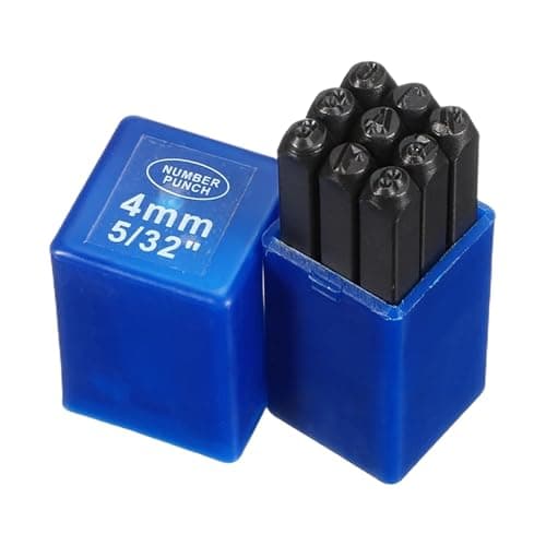 Image of sourcing map 9Pcs Metal Number Stamps Set 5/32" (4mm) 40Cr Number Stamping Kit Hand Stamping Punch Tool Set with Blue Case for Jewelry Making Craft Arts Ring Bracelet