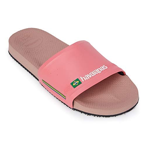 Image of Havaianas Unisex Slide Brasil Sandal, Crocus Rose, 9/10 UK