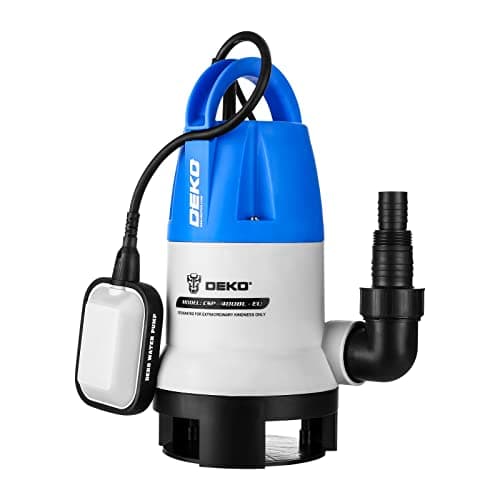 Image of Water Pump: DEKO Submersible Water Pump 400W 8000L/H, Portable Water Sump Pump to Empty Pool, Water Drainage Pump for Clean and Dirty Water for Garden Pond, Pools, and Ditches + Float Switch