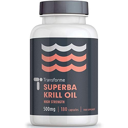 Image of Antarctic Red Krill Oil Capsules High Strength 1000mg, 2 Capsule Serving, 180 500mg Superba Krill Oil Capsules, Omega 3 Fatty Acids EPA and DHA with Astaxanthin and Choline, by Transforme