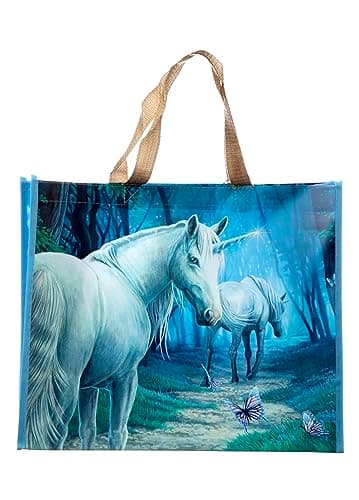 Image of Puckator Lisa Parker The Journey Home Unicorn Reusable Shopping Bag - Big Foldaway Shoulder Bags - Handbags for Women - Canvas Tote Bags for Women - Hand Bag - Large Ladies Bags - Aesthetic Stuff