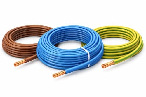 Image of 2.5mm 6491x Single Core Conduit Cable |Blue & Brown & Green/Yellow 10m Length PVC Stranded | BASEC Approved