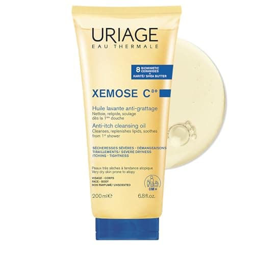 Image of Uriage Xemose C8+ Anti-itch Shower Oil 200ml – Face & Body Wash - Very Dry Skin Prone to Atopy – Soothes from 1st application - 8 Biomimetic Ceramides & Shea Butter - Fragrance-Free