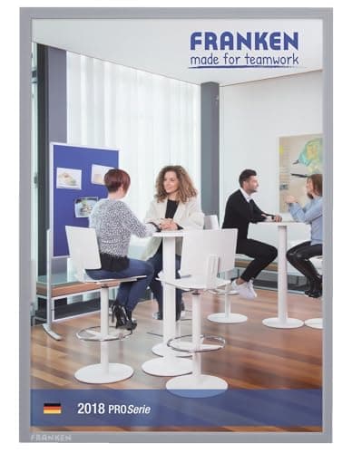 Image of Franken A4 Magnetic Din Document Holder - Grey, 5 Stick