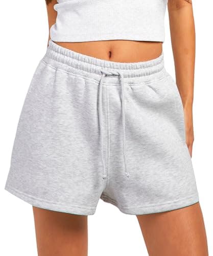 Image of Coloquin Womens Sweat Jogger Shorts High Waist Lounge Gym Workout Running Shorts with Pockets Grey M