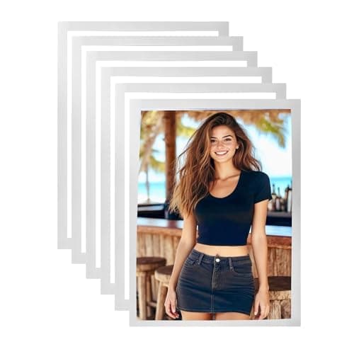 Image of WENLISELL 6PCS A3 Magnetic Display Frame, Self Adhesive Magnetic Photo Frame for Wall, Silver Magnet Poster Frame for Photos, Notices, Documents, License, Paintings, Poster
