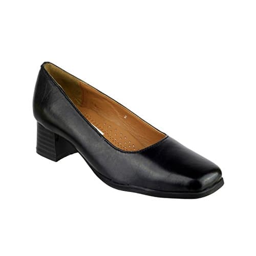 Image of Amblers Safety Female Walford Ladies Wide Fit Court, Black, Size UK 5