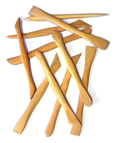 Image of Major Brushes Boxwood Clay Knives Tools - Pack of 10