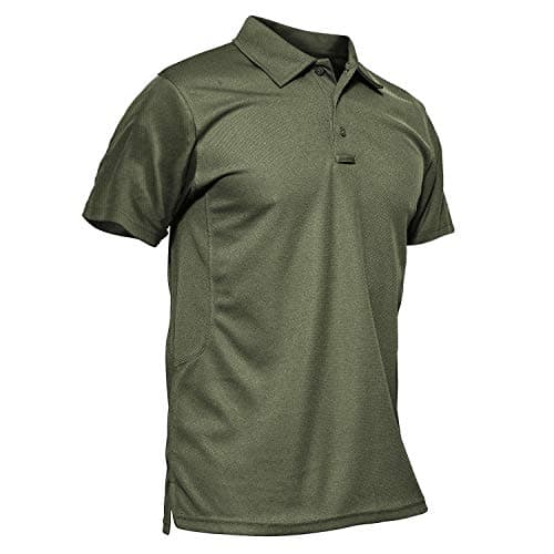 Image of KEFITEVD Men's Quick Dry Polo Shirts Summer Golf Shirt Lightweight Breathable Fishing T Shirts,Army Green,XL