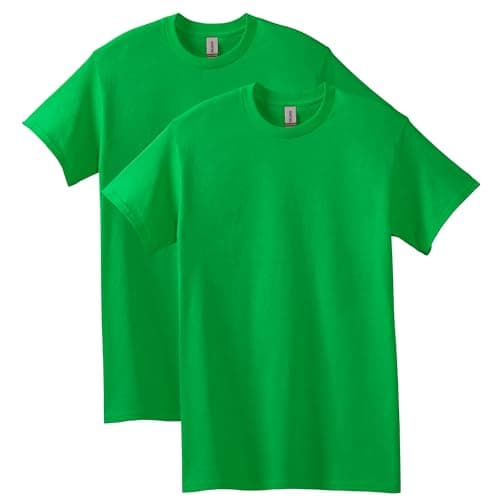 Image of Gildan Unisex's Heavy Cotton T-Shirt, Style G5000, Multipack, Irish Green (2-Pack), S (Pack of 2)