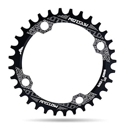 Image of 104BCD MOTSUV 32-38T Chainring MTB Chain Ring Narrow Wide Round Tooth (38T, Black)