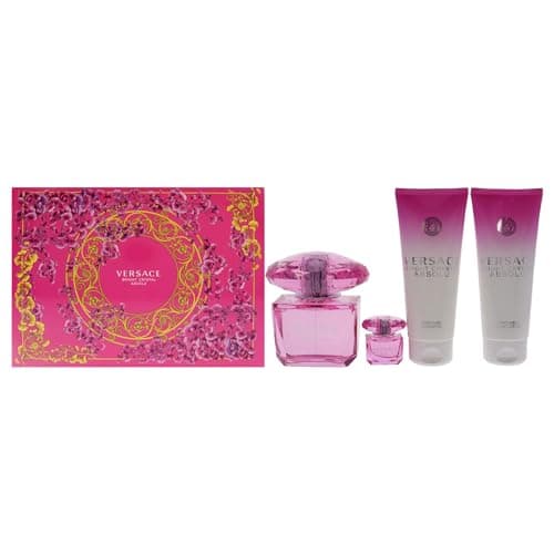 Image of Versace Bright Crystal Absolu 4 Piece Gift Set: Eau De Parfum 90ml - Shower Gel 100ml - Body Lotion 100ml - Eau De Parfum 5ml