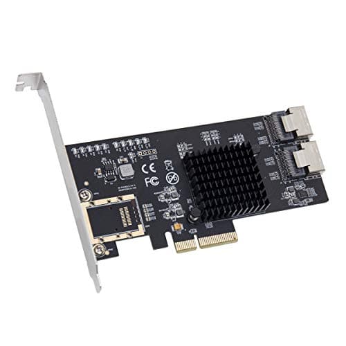 Image of IO Crest 8 Port SATA III Non-RAID PCI-e x4 Controller Card Supports FreeNAS and ZFS RAID - Includes Mini SAS to SATA Breack out Cables
