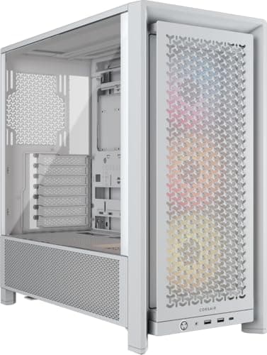 Image of CORSAIR FRAME 4000D RS ARGB Modular Mid-Tower ATX PC Case – High Airflow, 3x Pre-Installed RS ARGB Fans, InfiniRail™ Fan Mounting System, ASUS BTF, MSI Project Zero, Gigabyte Project Stealth – White